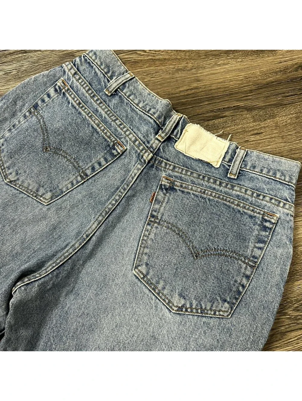 Vintage 90s Levi baggy fit leather orange tab denim jeans 32x30